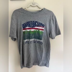 Life is good Land that I Love Classic Fit Crusher Gray Tee Medium